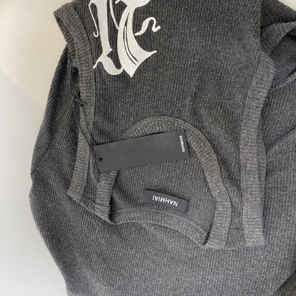 NAHMIAS Grey Cotton/Cashmere Tank Top - Picture 6 of 7